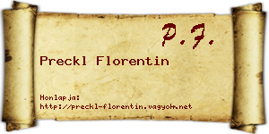 Preckl Florentin névjegykártya
